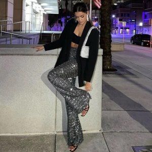 Zara Flared Sequin Leggings